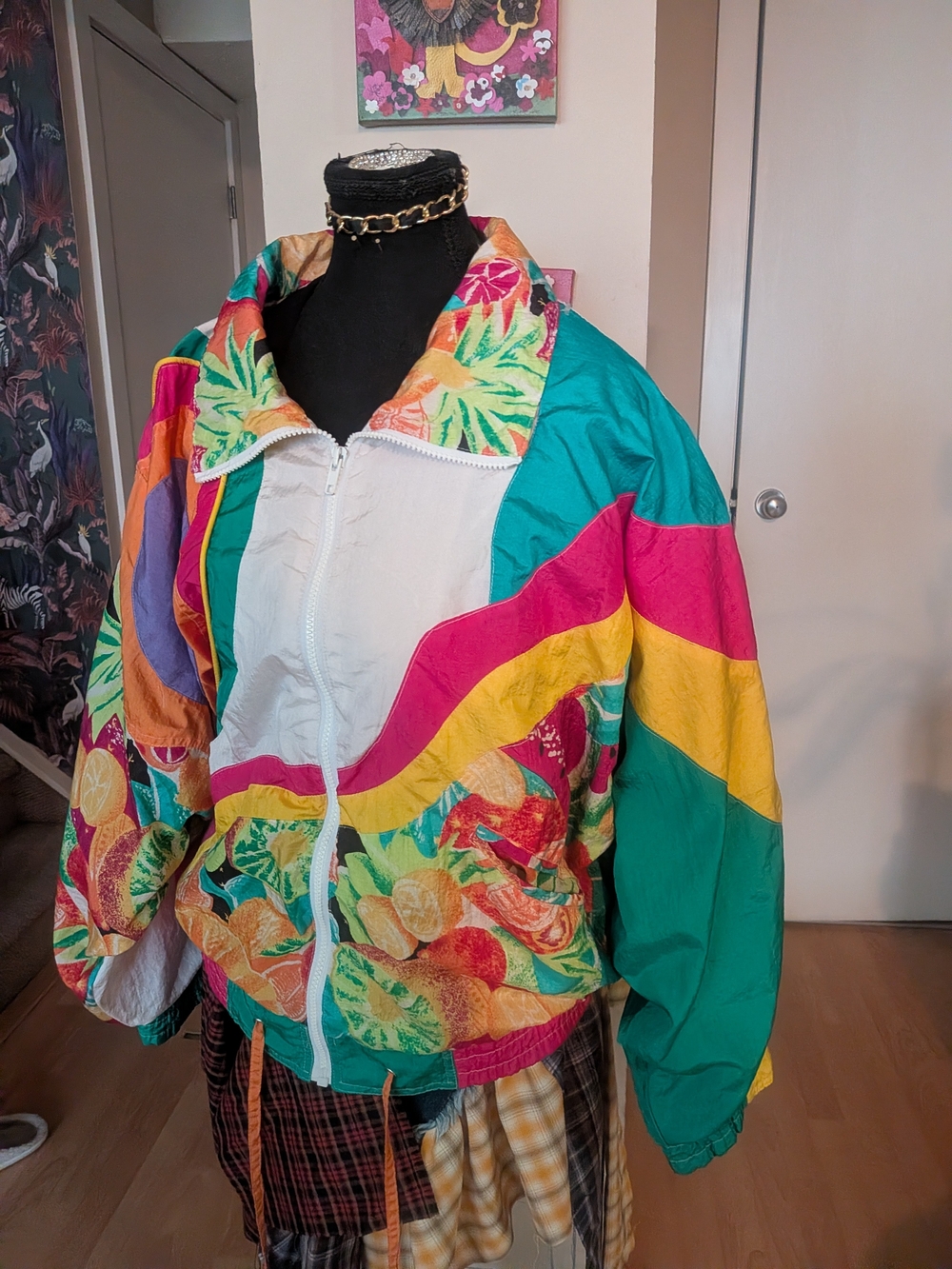 Vintage Westbound Windbreaker Jacket Colorful Size Petite L 1980/90s